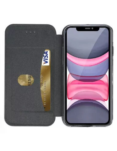 iPhone 11 Etui Cuir Folio + Protection écran Verre Trempé 9H - Blan...