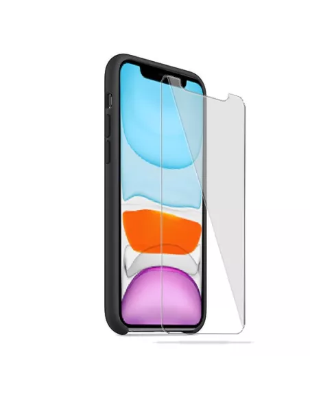 iPhone 11 Liquid Silicone + Tempered Glass Case - Black | Ibroz