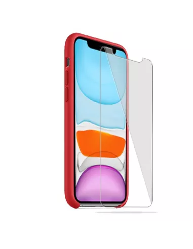 iPhone 11 Liquid Silicone + Tempered Glass Case - Red | Ibroz