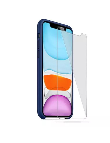 iPhone 11 Coque Liquid Silicone + Verre trempé - Bleu nuit | Ibroz