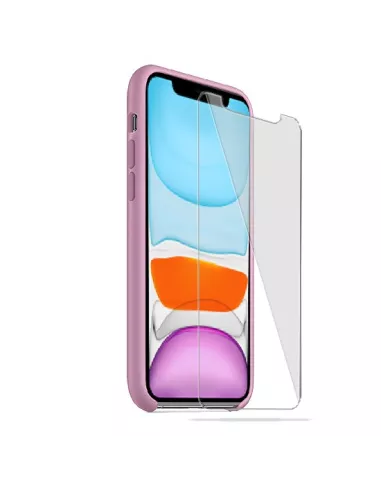 iPhone 11 Coque Liquid Silicone + Verre trempé - Rose | Ibroz
