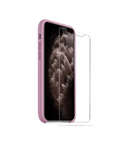 iPhone 11 Pro Max Coque Liquid Silicone + Verre trempé 9H - Rose | ...