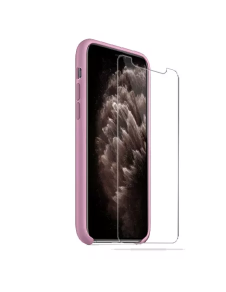 iPhone 11 Pro Max Coque Liquid Silicone + Verre trempé 9H - Rose | ...