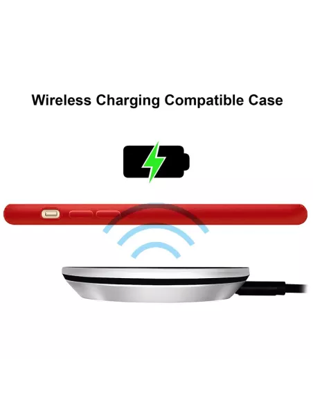 iPhone 11 Pro Max Coque Liquid Silicone + Verre trempé 9H - Rouge |...