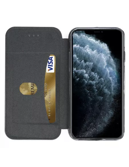 iPhone 11 Pro Max Folio Leather Case + 9" Tempered Glass Screen Protector...
