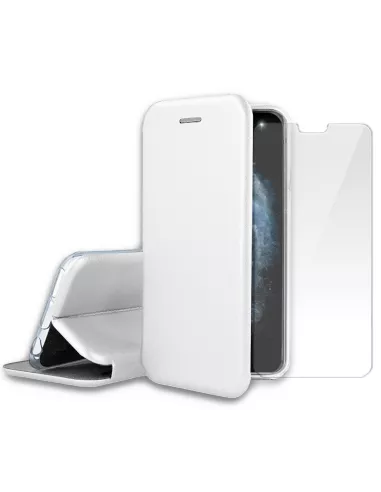 iPhone 11 Pro Max Etui Cuir Folio + Protection écran Verre Trempé 9...