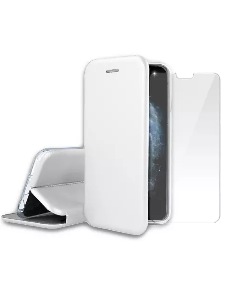 iPhone 11 Pro Max Etui Cuir Folio + Protection écran Verre Trempé 9...