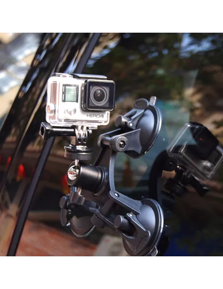 Triple suction cup holder for Gopro® and sport cameras | Ibroz