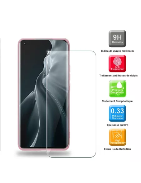 Xiaomi Mi 11 Coque Liquid Silicone Soft Touch + Verre Trempé 9H - R...