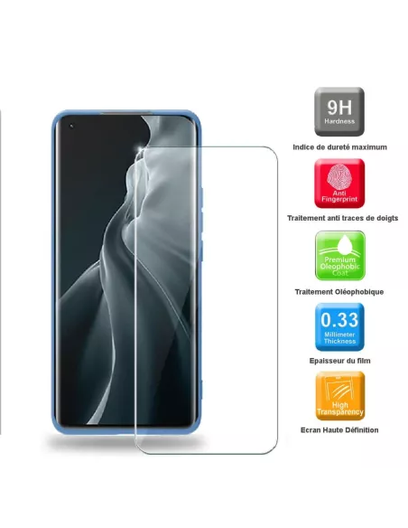 Xiaomi Mi 11 Coque Liquid Silicone Soft Touch + Verre Trempé 9H - B...