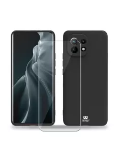 Xiaomi Mi 11 Liquid Silicone Soft Touch Case + 9H Tempered Glass - N...