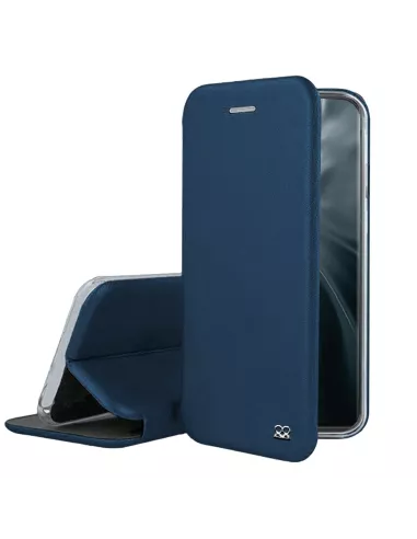 Xiaomi Mi 11 Etui Cuir Folio Clam + Verre Trempé 9H - Bleu | Ibroz