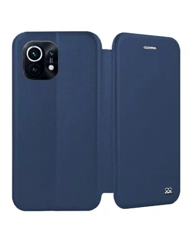 Xiaomi Mi 11 Etui Cuir Folio Clam + Verre Trempé 9H - Bleu | Ibroz