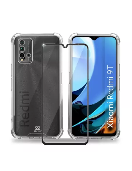 Xiaomi Redmi 9T Lite Shockproof Case + Screen Protector Pack 9H | I...