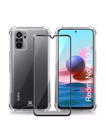 Xiaomi Redmi Note 10 Pack Shockproof case + Screen protector 9H | I...