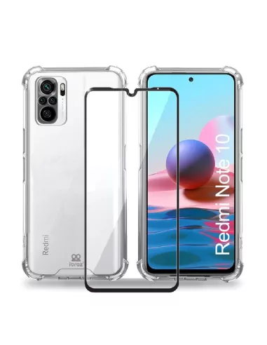 Xiaomi Redmi Note 10 Pack Shockproof case + Screen protector 9H | I...