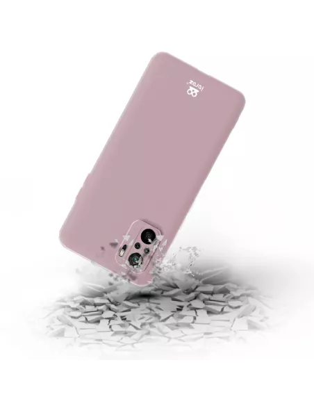 Xiaomi Redmi Note 10 Coque Liquid Silicone Soft Touch rose + Glass ...