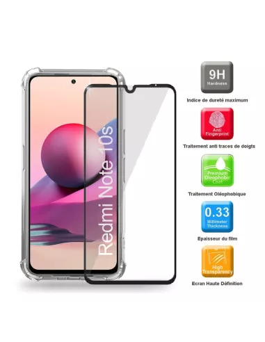 Xiaomi Redmi Note 10s Pack Coque antichocs + Protection écran 9H | ...