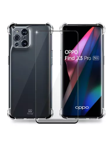 Oppo Find X3 Pro Shockproof Case + Screen Protector Pack 9H | Ibroz