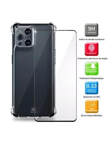 Oppo Find X3 Pro Pack Coque antichocs + Protection écran 9H | Ibroz