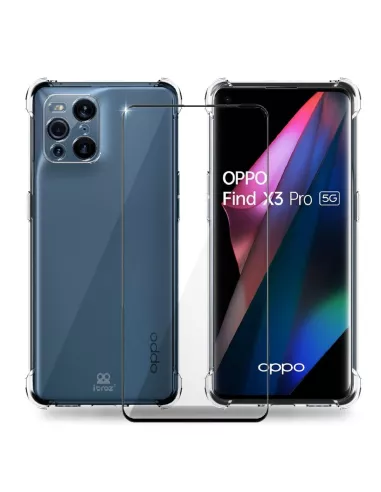 Oppo Find X3 Pro Shockproof Case + Screen Protector Pack 9H | Ibroz