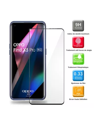 Find X3 Pro Liquid Silicone Soft Touch Case + 9H Tempered Glass - Bl...