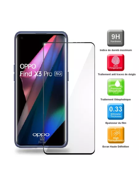 Find X3 Pro Liquid Silicone Soft Touch Case + 9H Tempered Glass - Bl...
