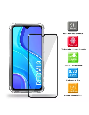 Xiaomi Redmi 9 Pack Coque Antichoc Transparente + Protection écran ...