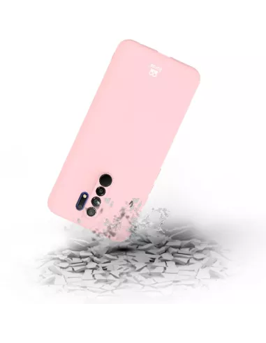 Xiaomi Redmi 9 Coque Liquid Silicone Soft Touch rose + Verre Trempé...