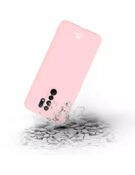 Xiaomi Redmi 9 Coque Liquid Silicone Soft Touch rose + Verre Trempé...