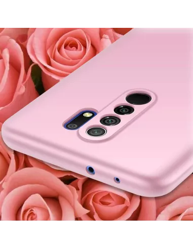 Xiaomi Redmi 9 Pink Liquid Silicone Soft Touch Case + Tempered Glass...