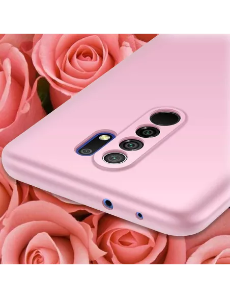 Xiaomi Redmi 9 Pink Liquid Silicone Soft Touch Case + Tempered Glass...