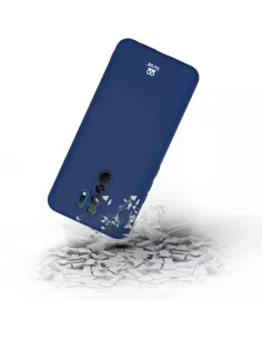 Xiaomi Redmi 9 Liquid Silicone Cover Soft Touch blue + Tempered Glass... 2