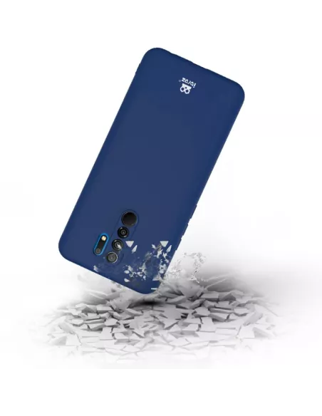 Xiaomi Redmi 9 Coque Liquid Silicone Soft Touch bleu + Verre Trempé...