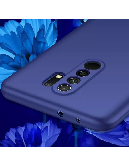 Xiaomi Redmi 9 Coque Liquid Silicone Soft Touch bleu + Verre Trempé...