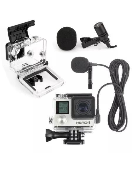 Micro cravate externe pour GoPro® Hero 3/4 et caméra sport | Ibroz