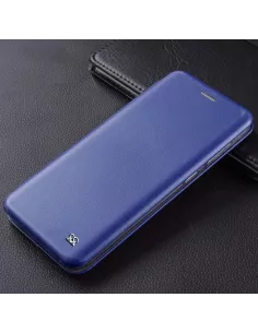 Xiaomi Redmi 9 Folio Clam Leather Case + 9H Tempered Glass - Blue | Ibroz 2