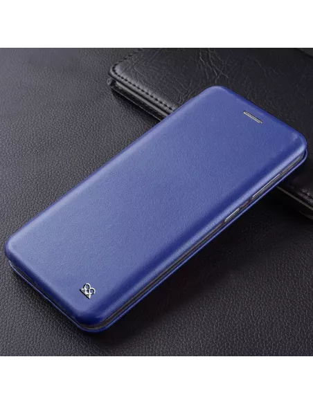 Xiaomi Redmi 9 Folio Clam Leather Case + 9H Tempered Glass - Blue | Ibroz