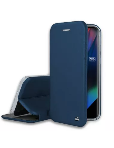 Oppo Find X3 Pro Folio Clam Leather Case + 9H Tempered Glass - Blue | Ibroz