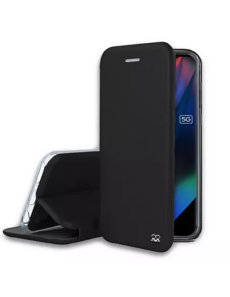 Oppo Find X3 Pro Etui Cuir Folio Clam + Verre Trempé 9H - Noir | Ibroz