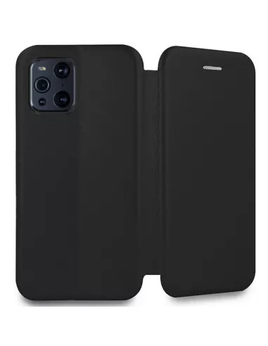 Oppo Find X3 Pro Folio Clam Leather Case + 9H Tempered Glass - Black | Ibroz