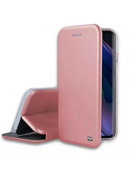 Oppo Find X3 Neo Etui Cuir Folio Clam + Verre Trempé 9H - Rose Gold...
