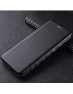 Oppo Find X3 Neo Etui Cuir Folio Clam + Verre Trempé 9H - Noir | Ibroz 2