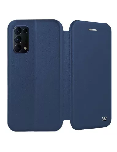 Oppo Find X3 Lite Etui Cuir Folio Clam + Verre Trempé 9H - Bleu | I...