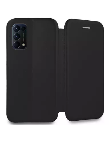 Oppo Find X3 Lite Folio Clam Leather Case - + 9H Tempered Glass - Black |...