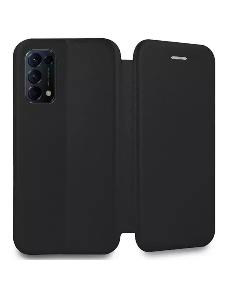 Oppo Find X3 Lite Folio Clam Leather Case - + 9H Tempered Glass - Black |...