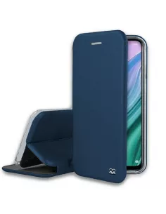 Oppo A54 Etui Cuir Folio Clam + Verre Trempé 9H - Bleu | Ibroz