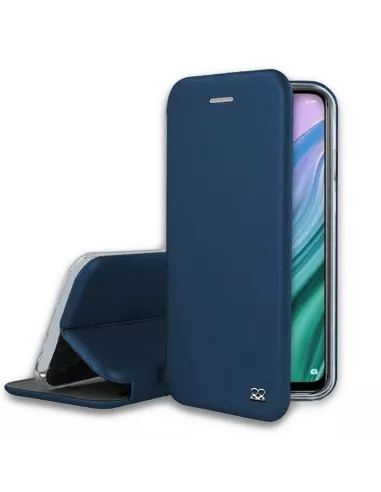 Oppo A54 Folio Clam Leather Case + 9H Tempered Glass - Blue | Ibroz