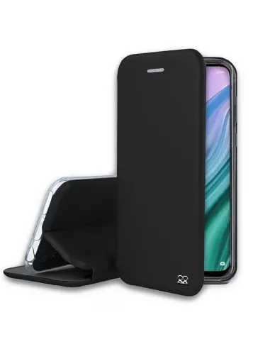 Oppo A54 Etui Cuir Folio Clam + Verre Trempé 9H - Noir | Ibroz