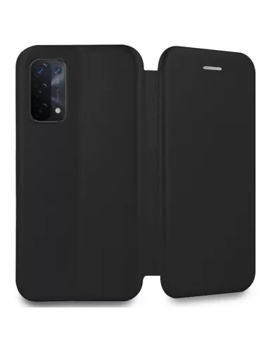 Oppo A54 Etui Cuir Folio Clam + Verre Trempé 9H - Noir | Ibroz